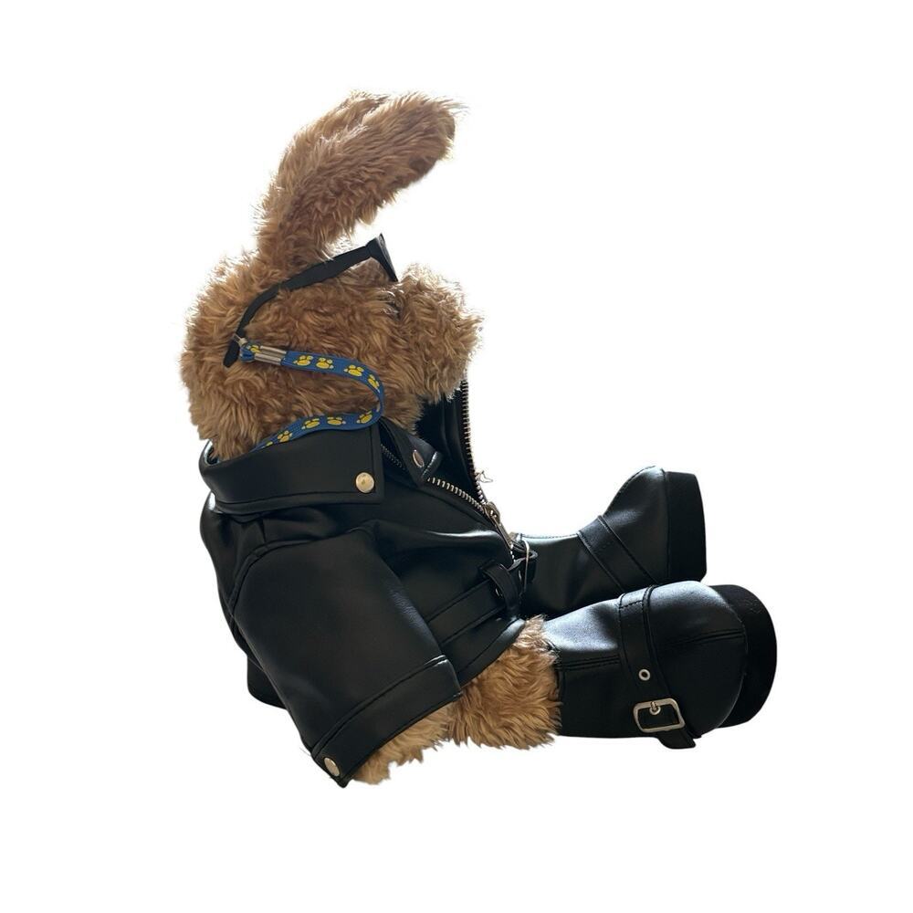 Build a Bear Biker Bunny Faux Leather Motorcycle Jacket Boots Sunglasses BAB - Picture 4 of 8